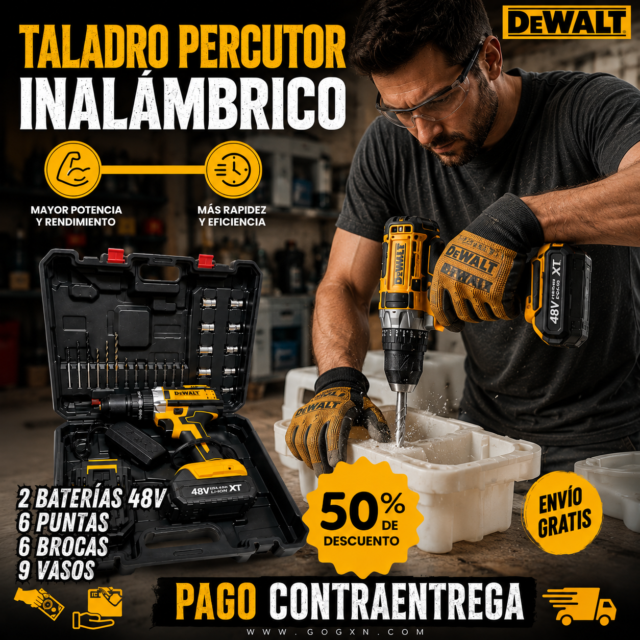 dewalt 128 v taladro 2 baterias