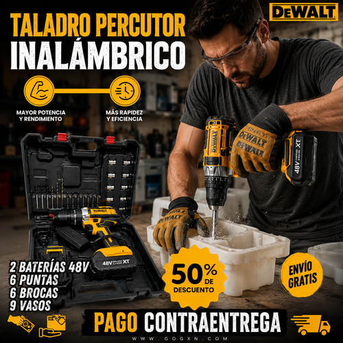 dewalt 128 v taladro 2 baterias