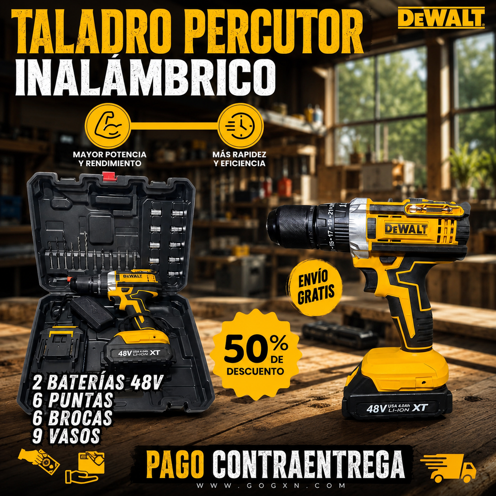taladro DEWALT 2 bateras 48vDROPI CUP